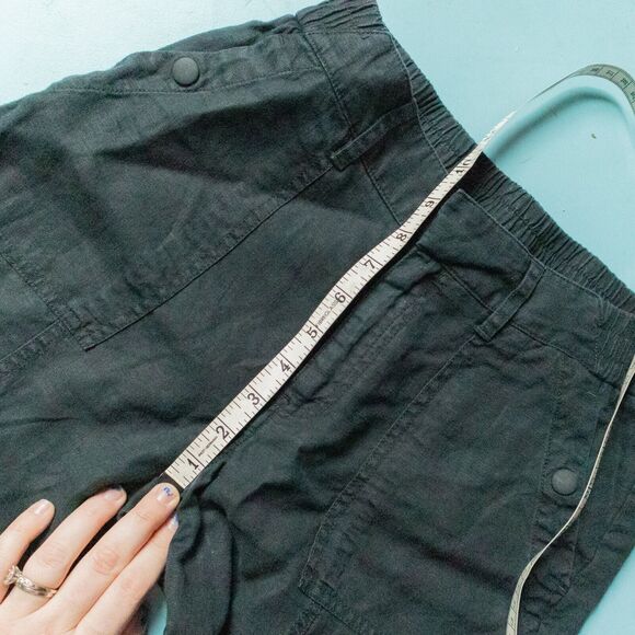 Athleta Washed Black Cabo Retreat 100% Linen Wide Leg High Rise Pants Size 0 - Picture 6 of 9